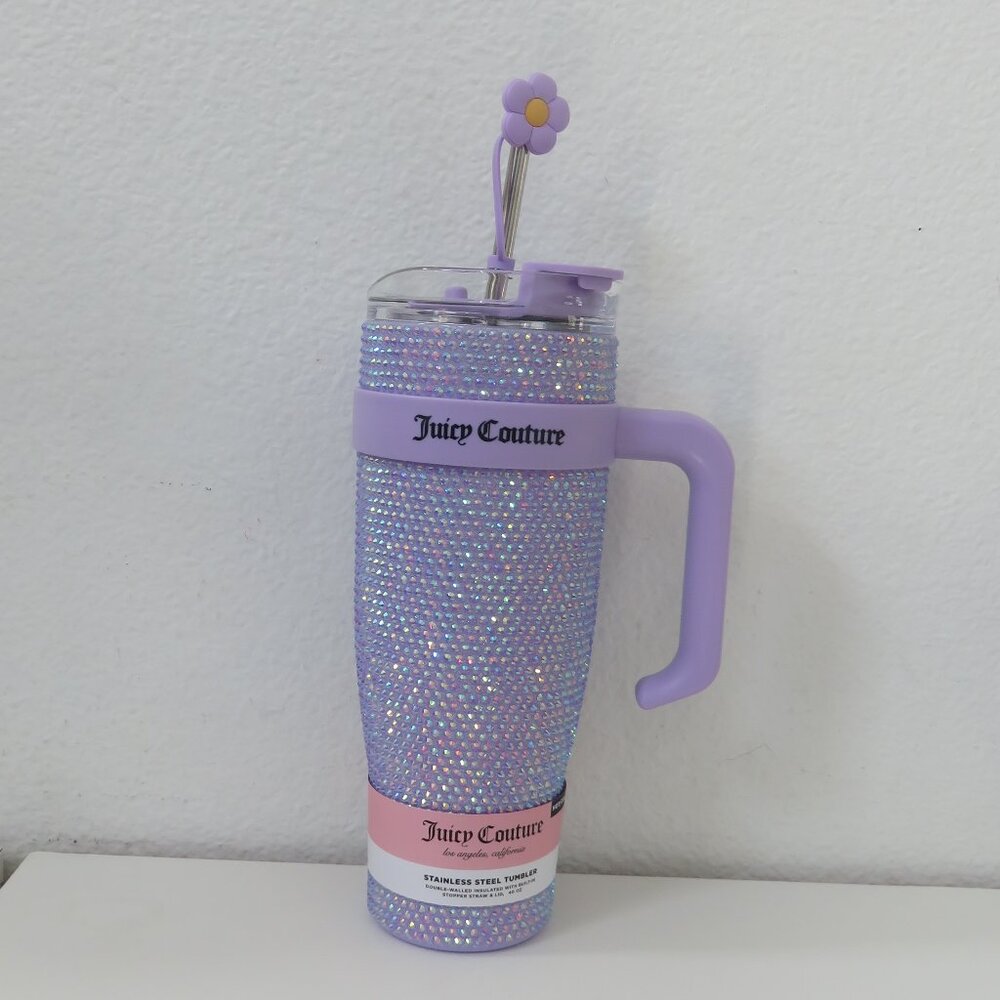 Juicy Couture Purple Rhinestone Tumbler 40oz Hot/Cold